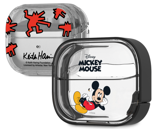 Trasparent cases for buds featuring Mickey Mouse & Keith Harring desings