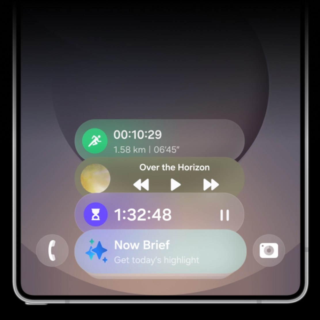 Now Bar showcase of 4 application's widgets