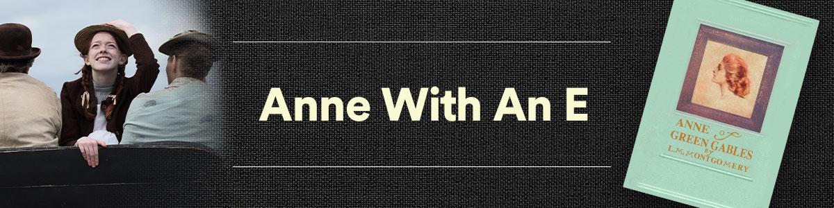 Amybeth McNulty in Anne With An E, and the cover of the book Anne Of Green Gables.