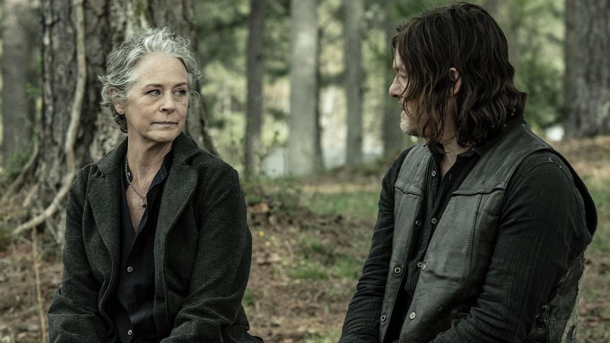 Daryl and Carol share a tender moment before parting ways in The Walking Dead.