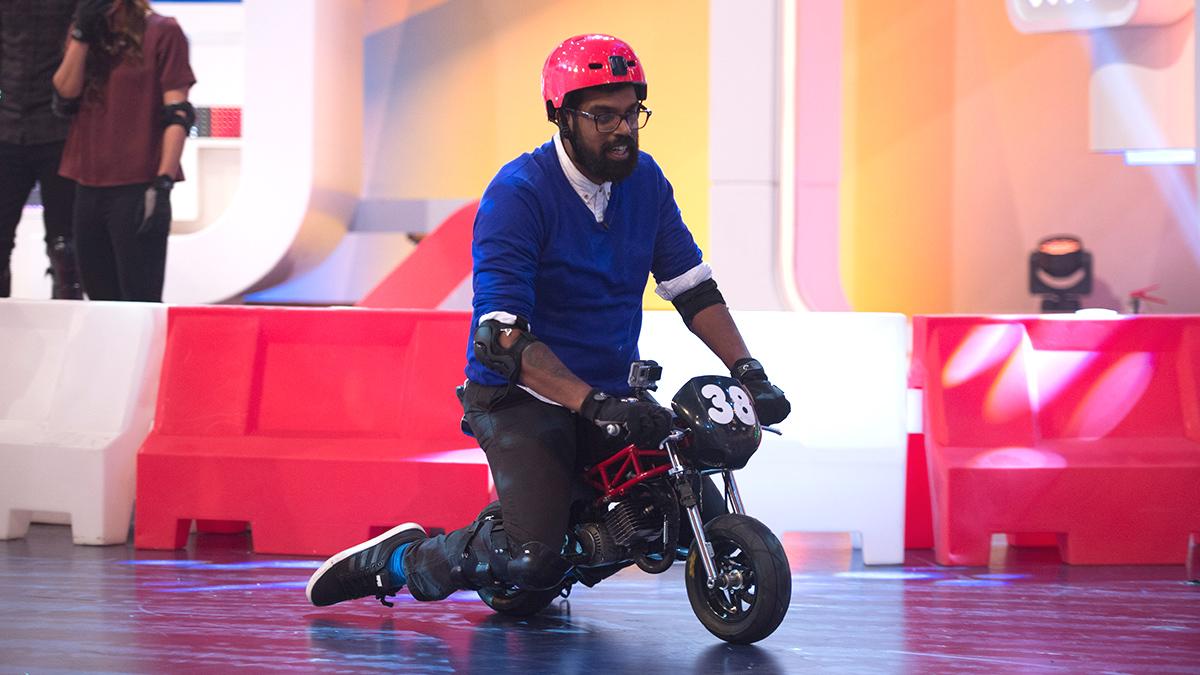 Romesh Ranganathan in action in A League Of Their Own.