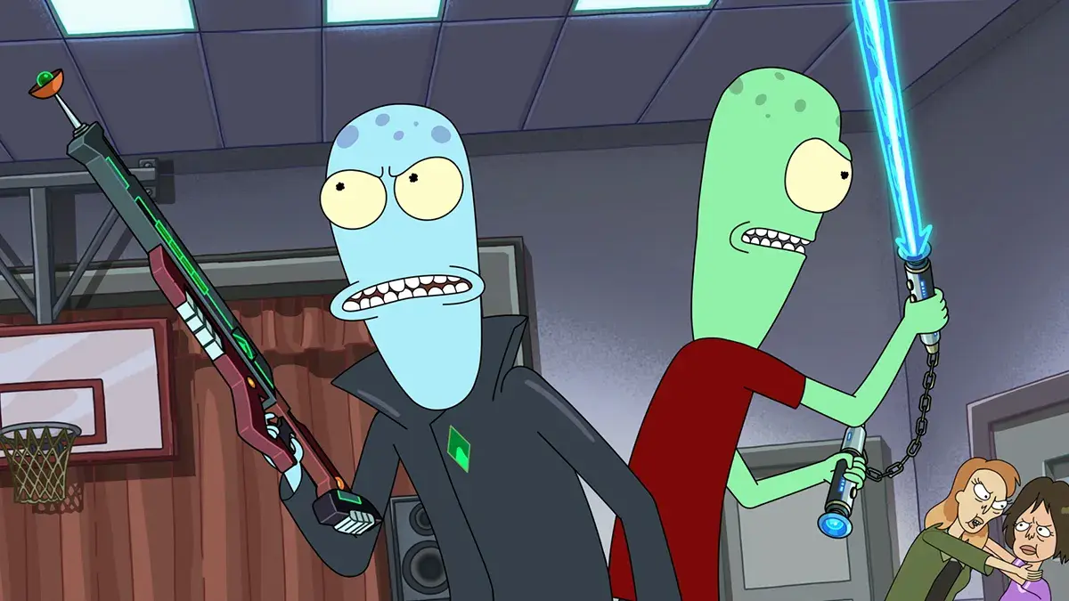 Stream Solar Opposites season 6 now in Apps > Disney+ or just say “Disney+”.