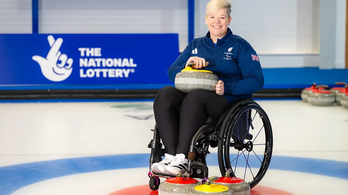 GB wheelchair curler Jo Butterfield. Watch the Paralympic Winter Games on Virgin TV.
