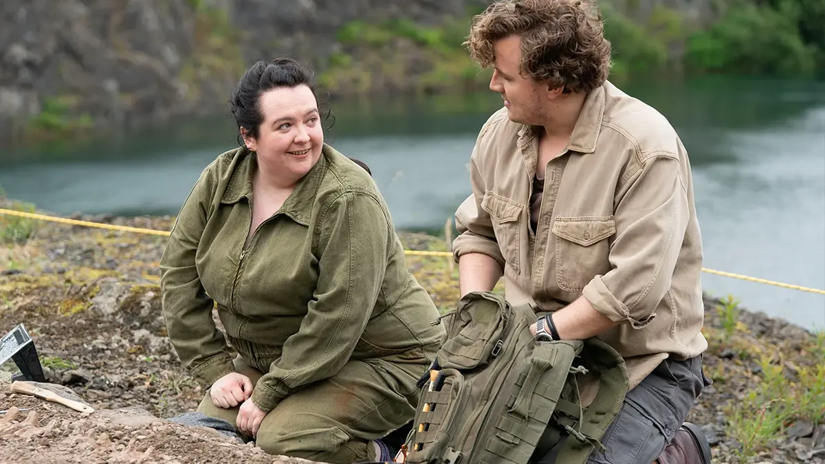 Ashley Storrie as Nina in Dinosaur. Stream series 1-2 in Apps > BBC iPlayer now.