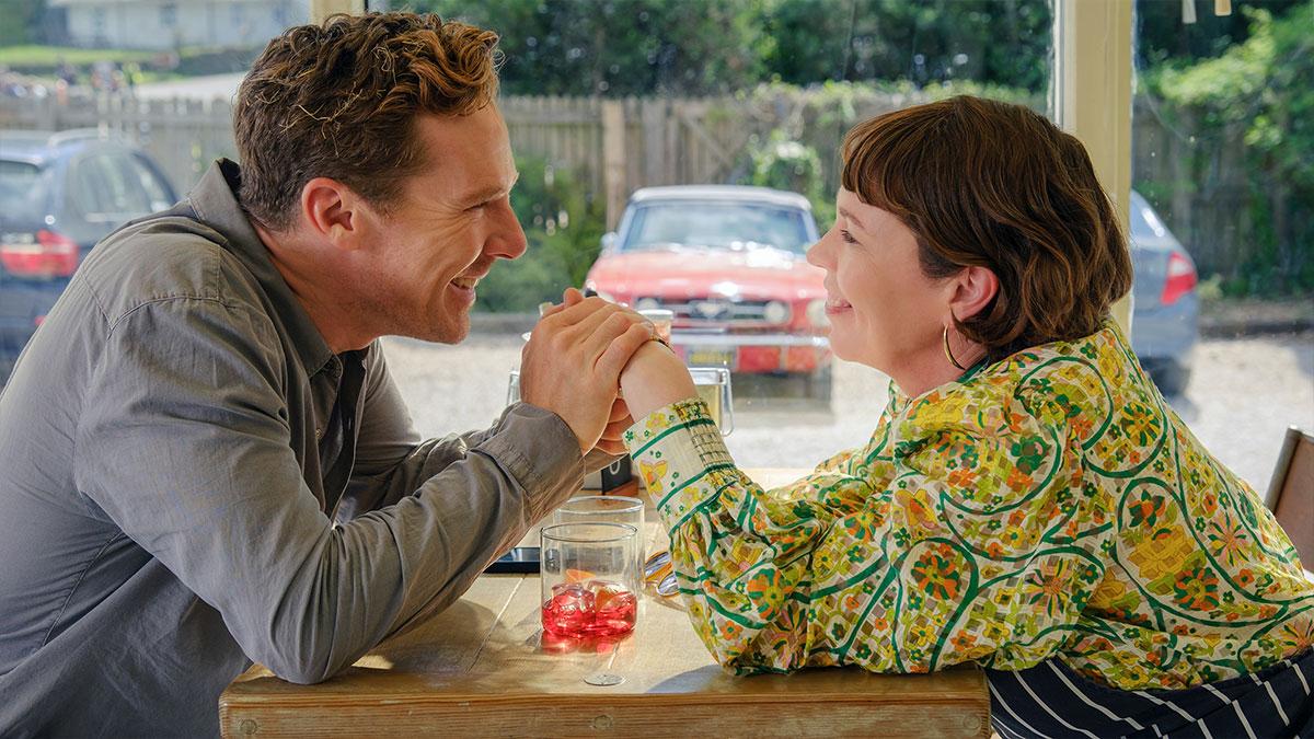 Benedict Cumberbatch and Olivia Colman in The Roses, available in Virgin Media Store in October.