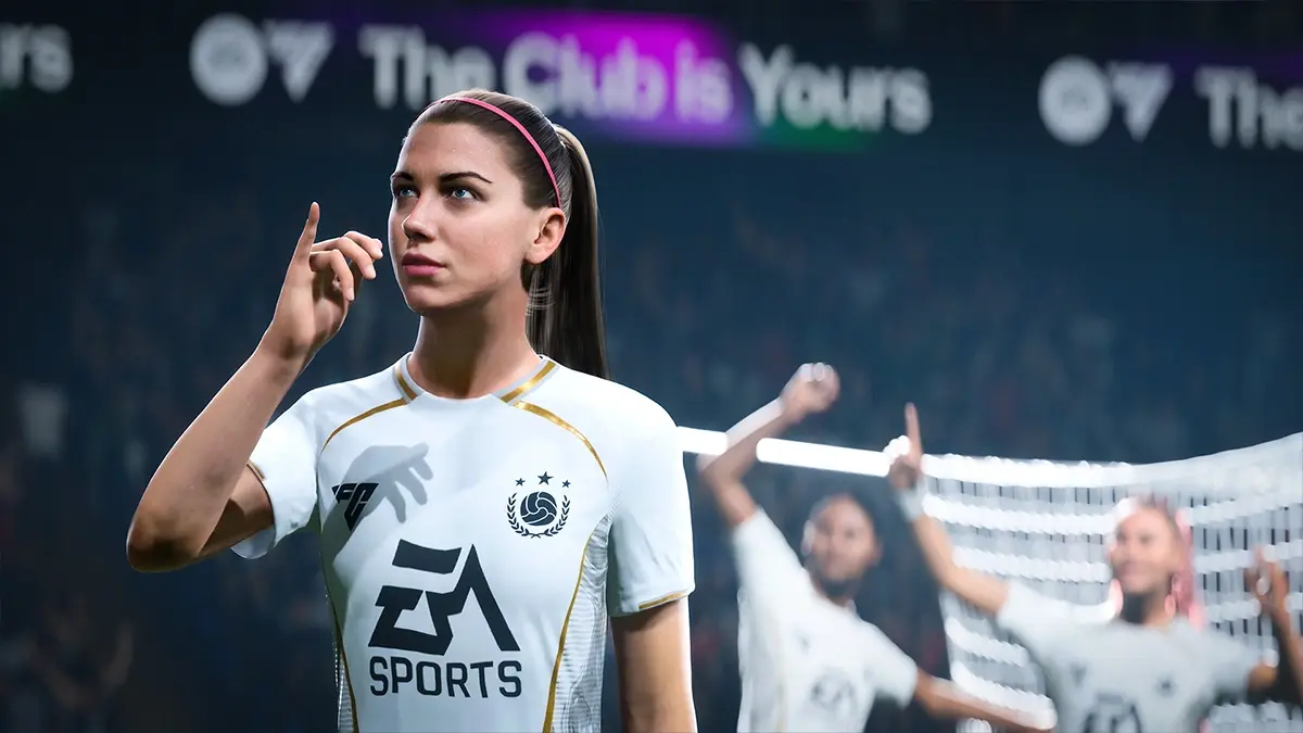 USWNT star Alex Morgan celebrates in EA Sports FC 26, available 26 September.