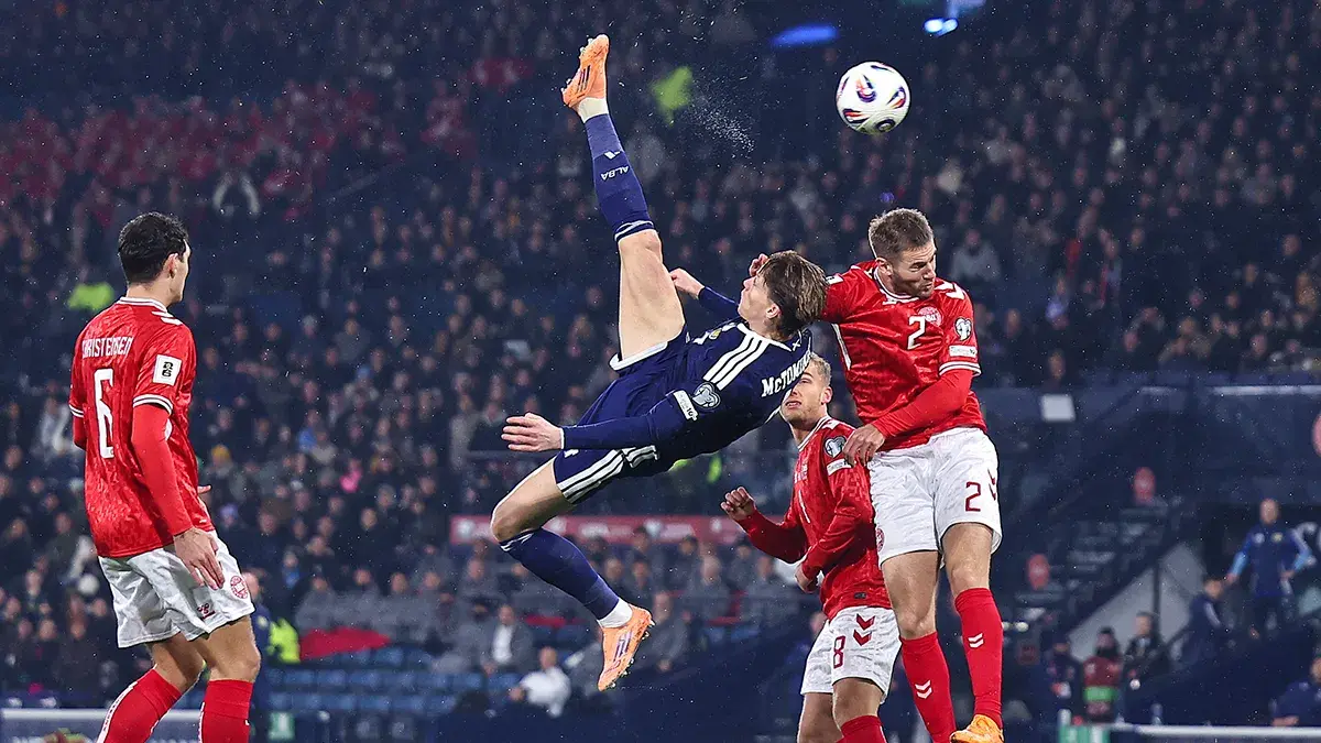 Scott McTominay scores in spectacular fashion for Scotland. Watch the FIFA World Cup on Virgin TV.