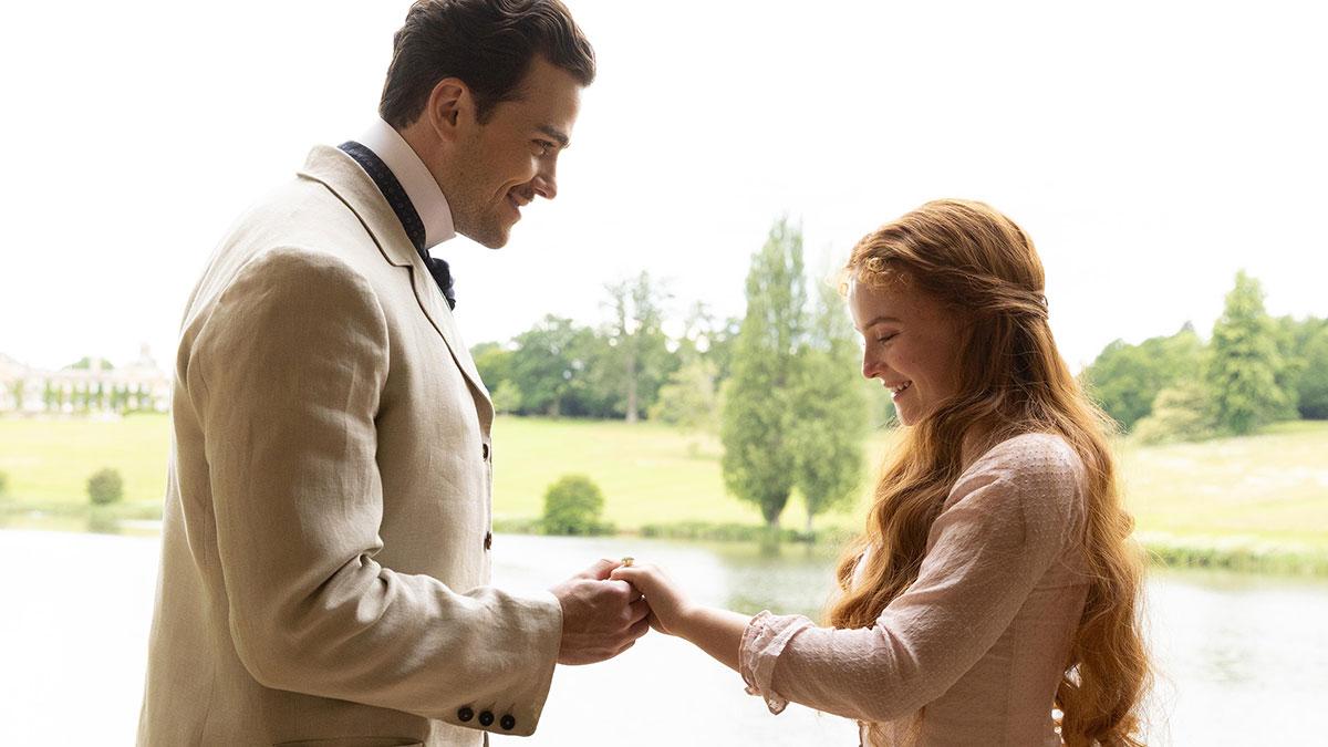 Joshua Orpin and Millie Gibson star as Soames and Irene Forsyte.