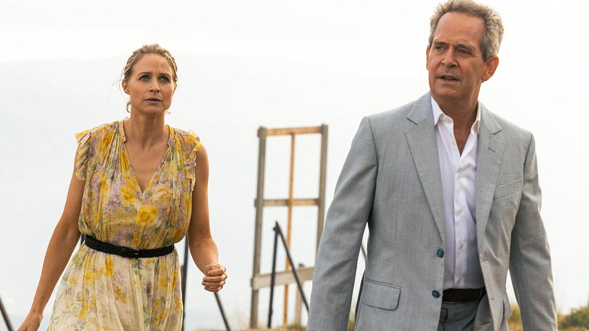 Niamh Algar alongside co-star Tom Hollander.