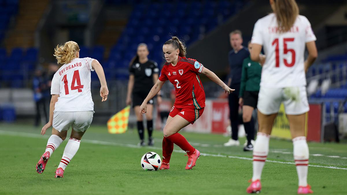 Lily Woodham of Wales, who have qualified for the Euros for the first time. Watch UEFA Women’s Euro 2025 live on Virgin TV.