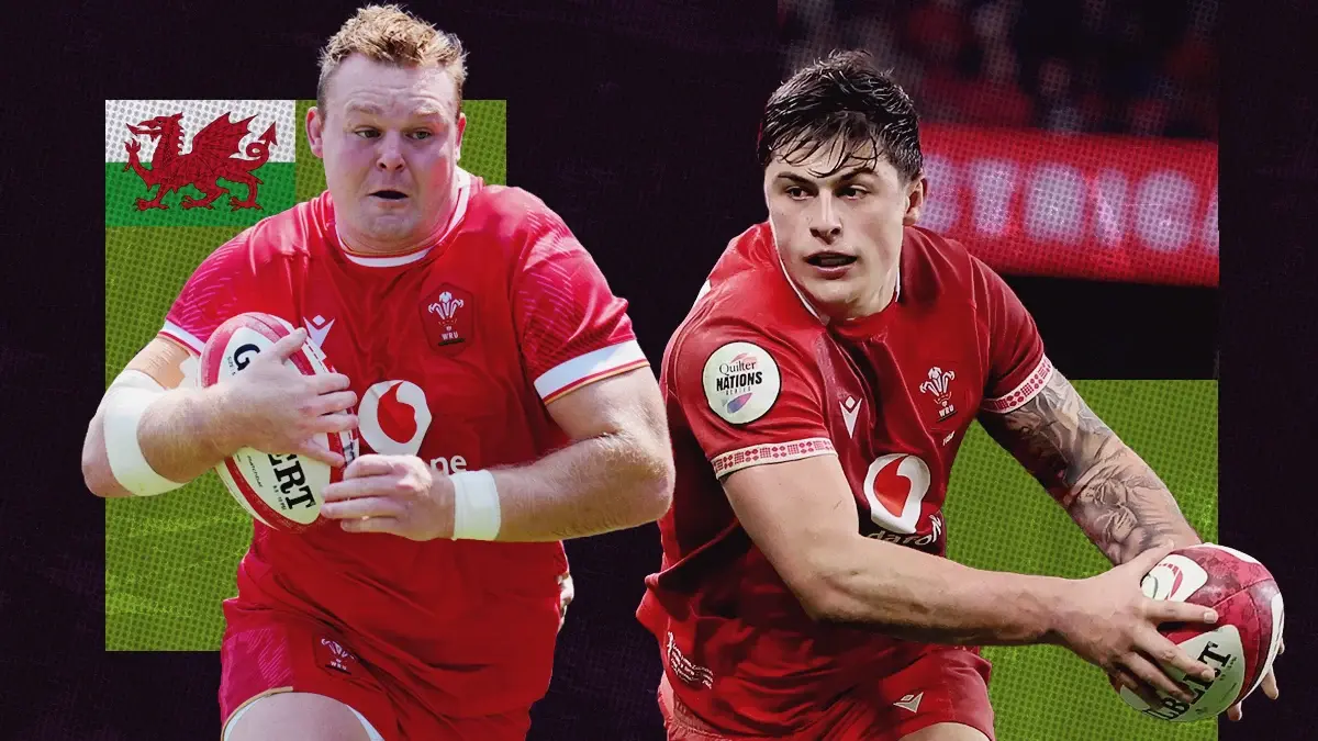 Wales’s Dewi Lake and Louis Rees-Zammit.