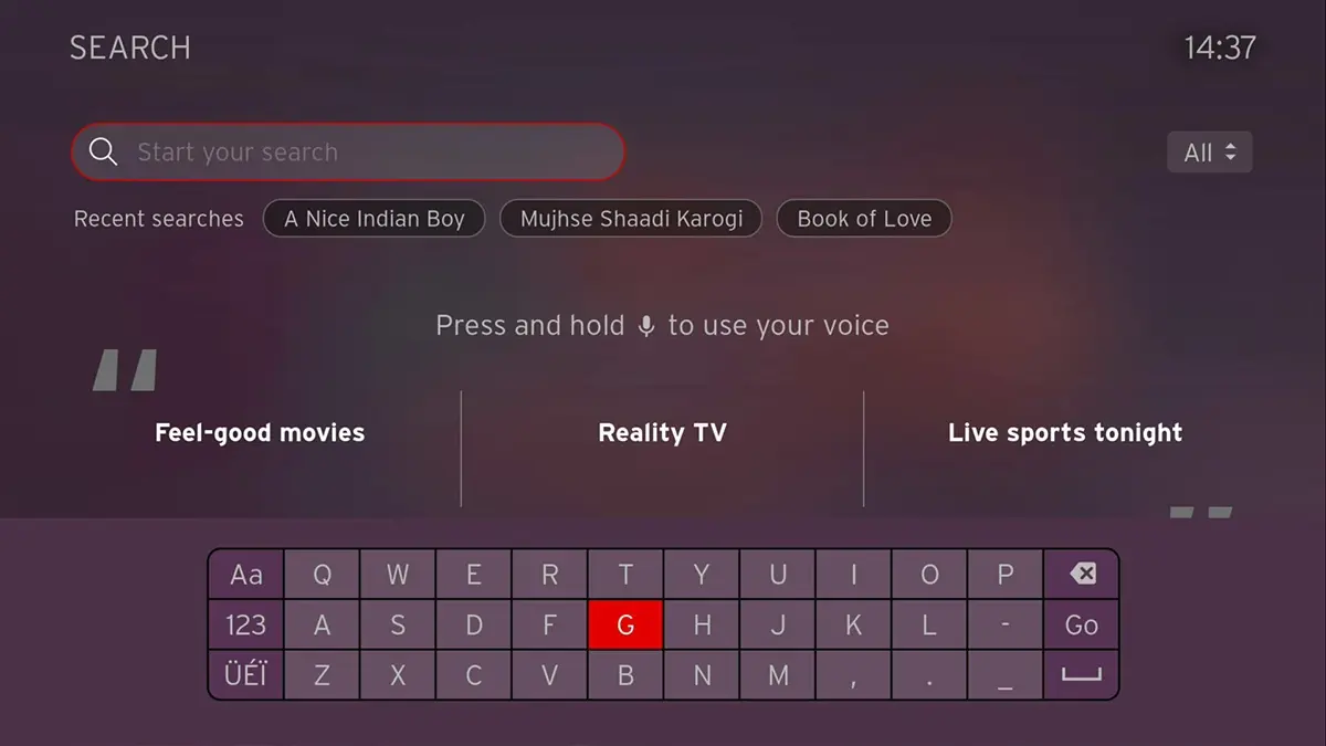 How to search for a genre on Virgin TV