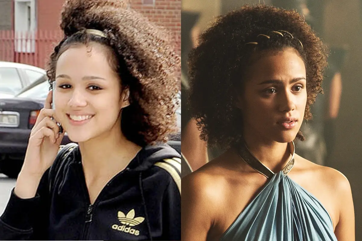 Nathalie Emmanuel as Hollyoaks’s Sasha Valentine and later as Game Of Thrones’s Missandei.