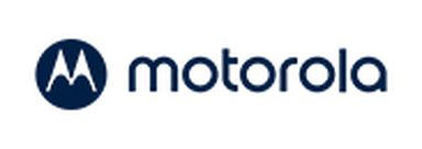 Motorola logo featuring a stylized "M" inside a circle next to the word "motorola" in lowercase, both in dark blue.