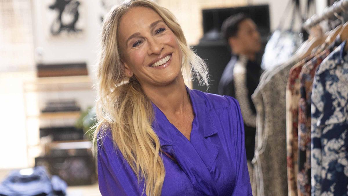 Sarah Jessica Parker as Carrie Bradshaw in And Just Like That..., with its final episode airing on Friday 15 August at 9pm on Sky Comedy.
