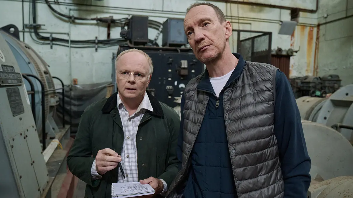 Jason Watkins and David Thewlis in Dirty Business. Watch it on Virgin TV this week.