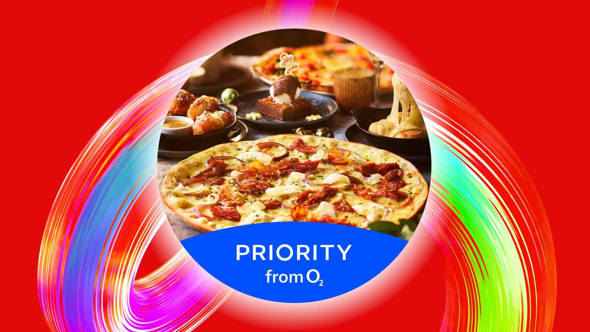 Virgin Media customers can get £10 off when they spend £20 on food at PizzaExpress with Priority from O2.