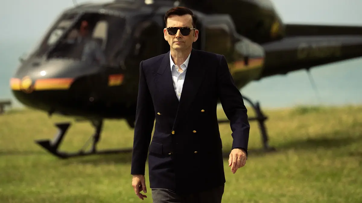 David Tennant as Lord Tony Baddingham in Rivals season 2 on Disney+.