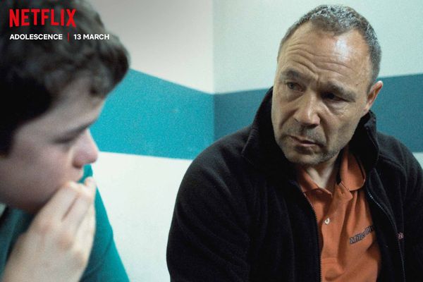 Stephen Graham with Owen Cooper in Adolescence, available in Apps > Netflix from Thursday 13 March.