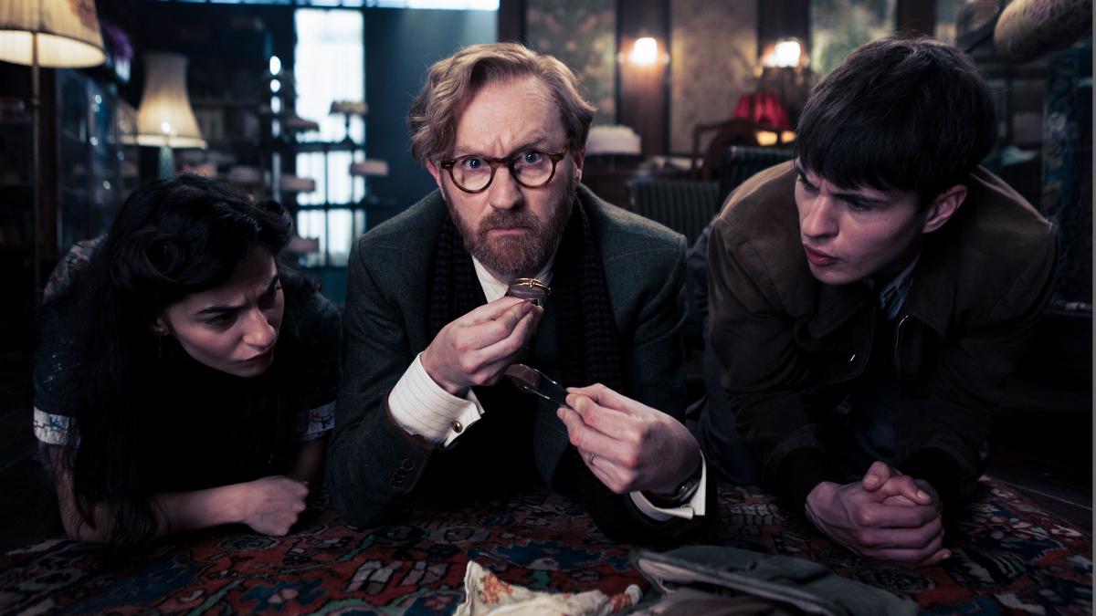 Buket Kömür, Mark Gatiss and Connor Finch in Bookish, coming to U&Alibi on Wednesday 16 July.