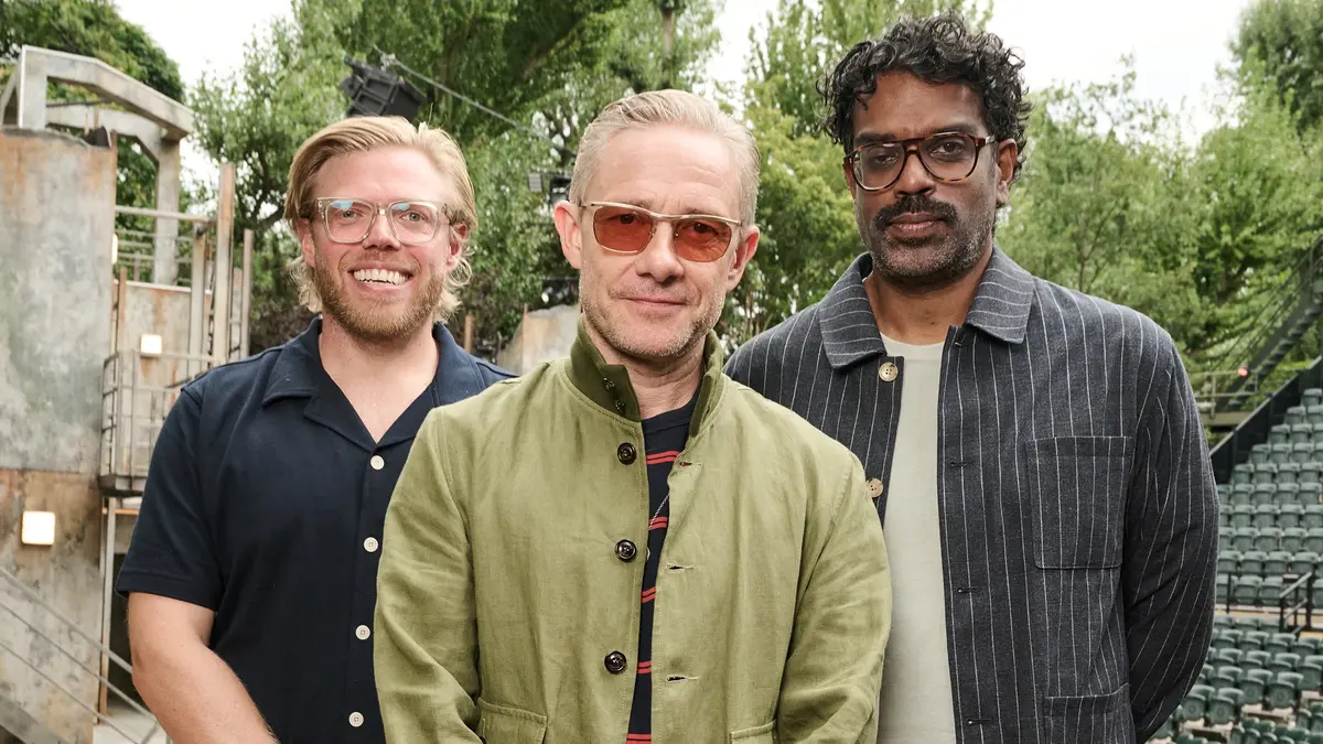 Martin Freeman guest stars in the new series of Rob & Romesh Vs on Sky Max.