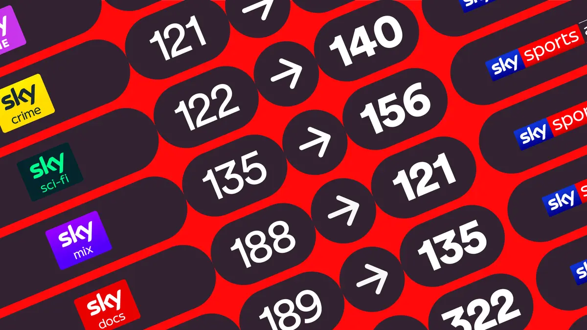 Some of your Sky channel numbers have changed.