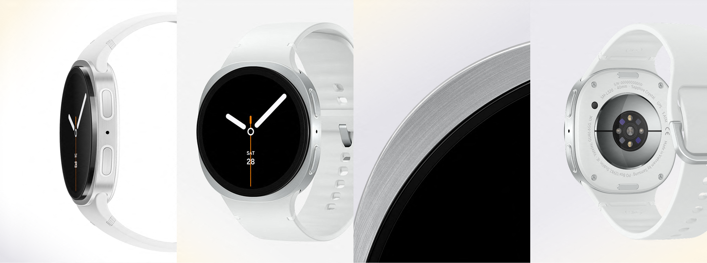 Various images of watch8 showing the signature cushion design