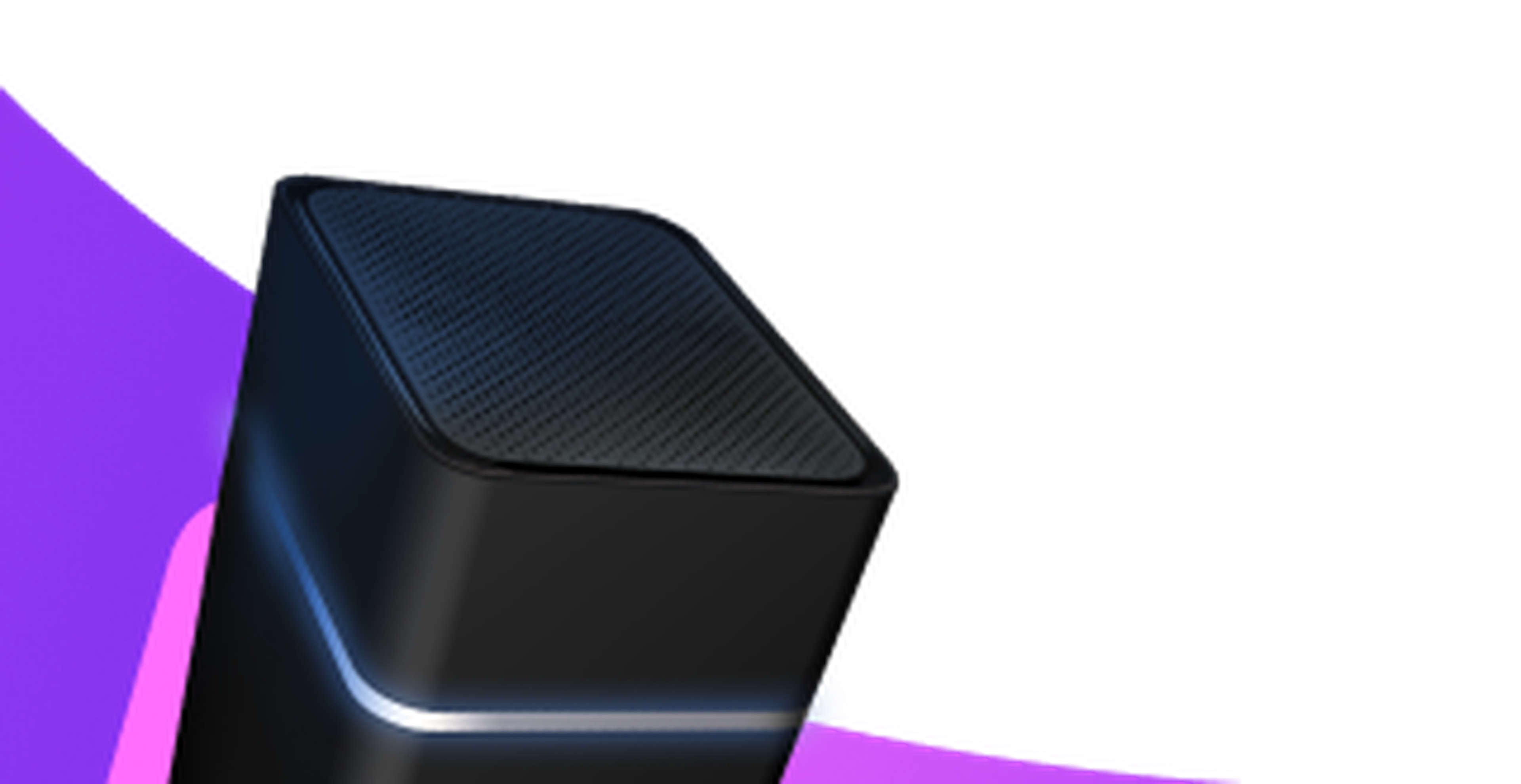 Virgin Media hub on purple background