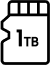 icon of an SD card slot with 1TB of storage.