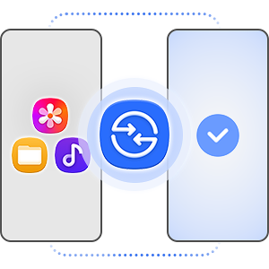 2 devices showing the Quick Share icon highlighting how easy it is to share media