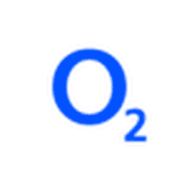 Blue "O₂" symbol on a white background.