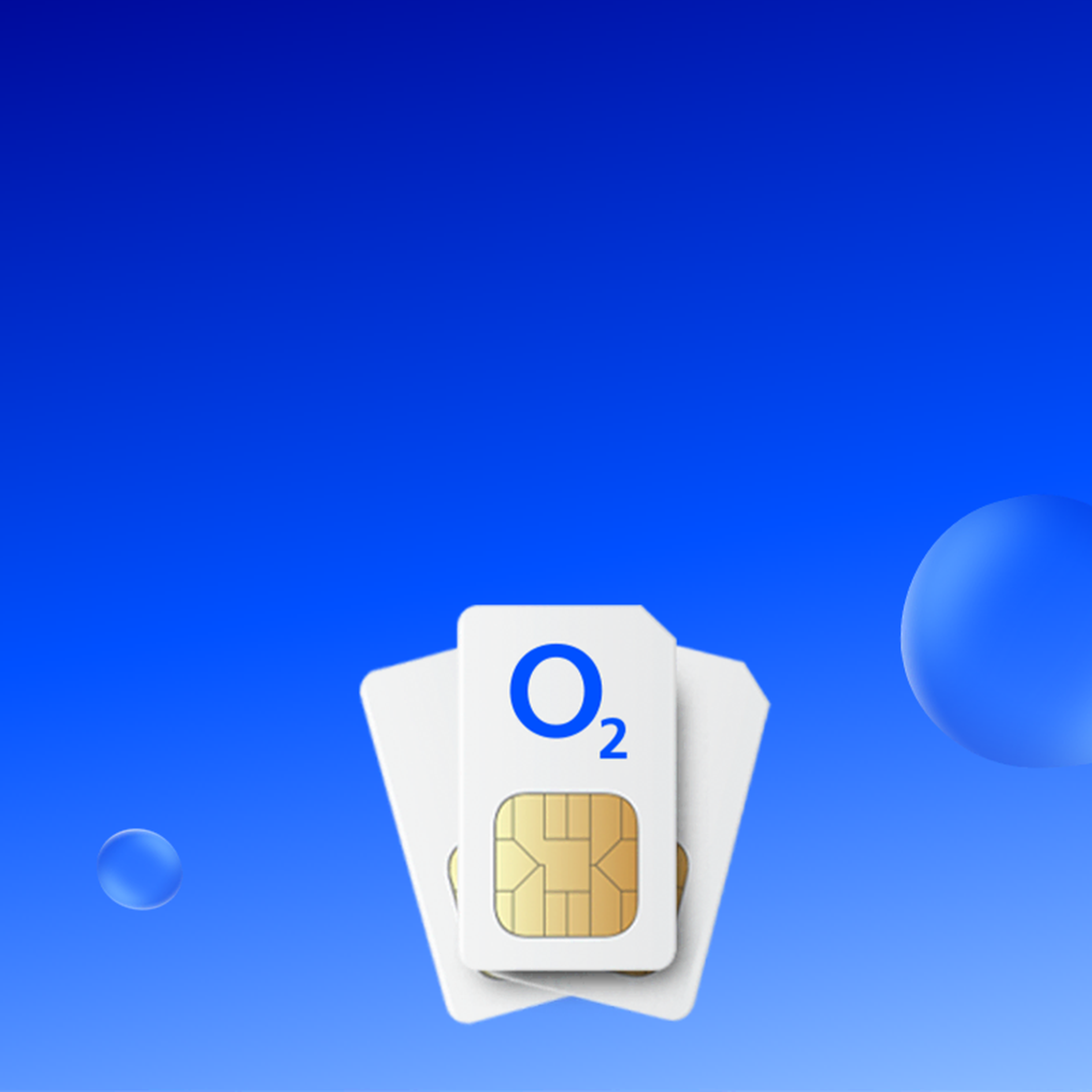Three white SIM Cards on a blue background