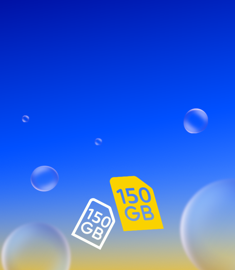 eSIMs with 150GB