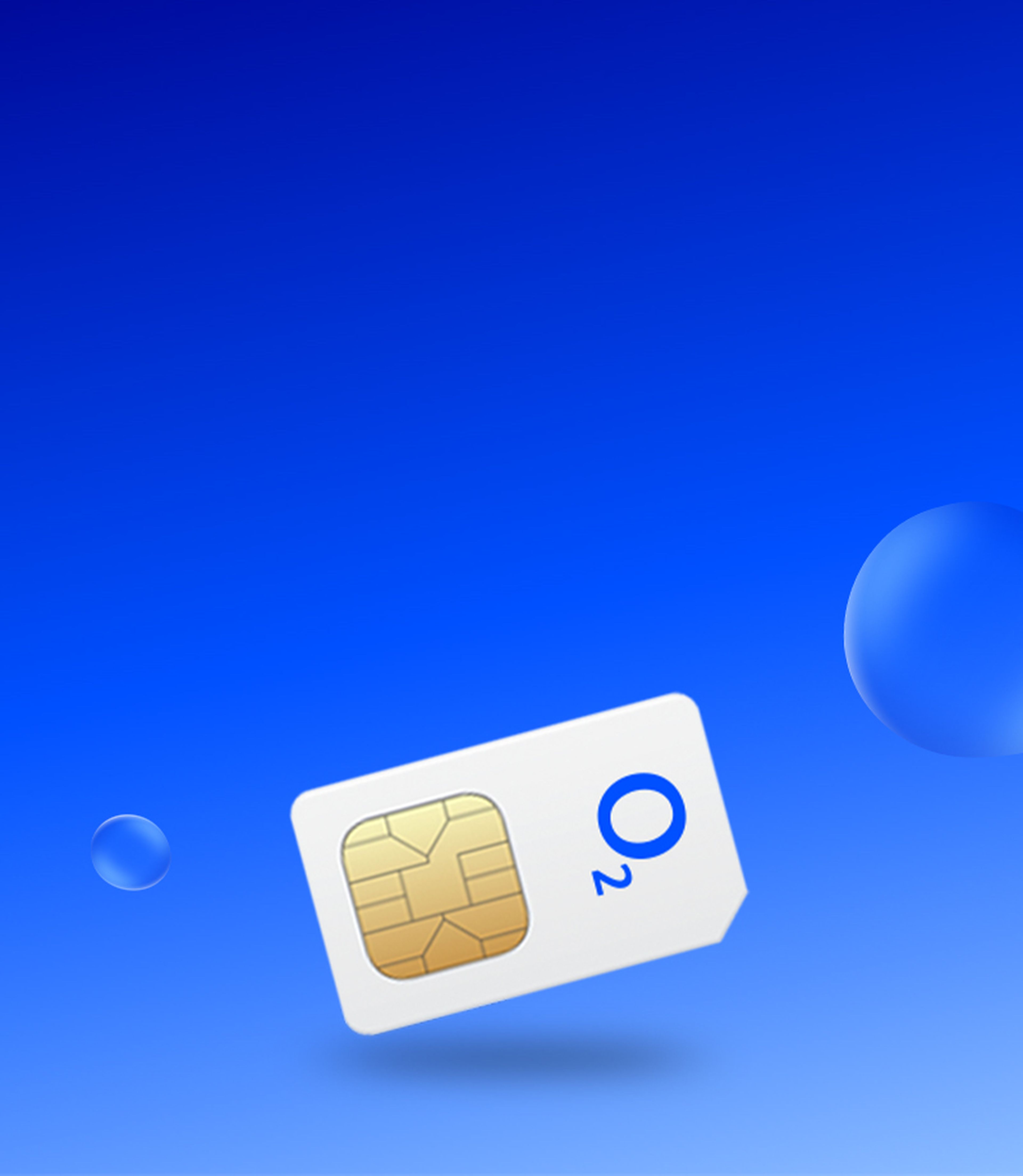 Three SIM cards on top of each other on blue background