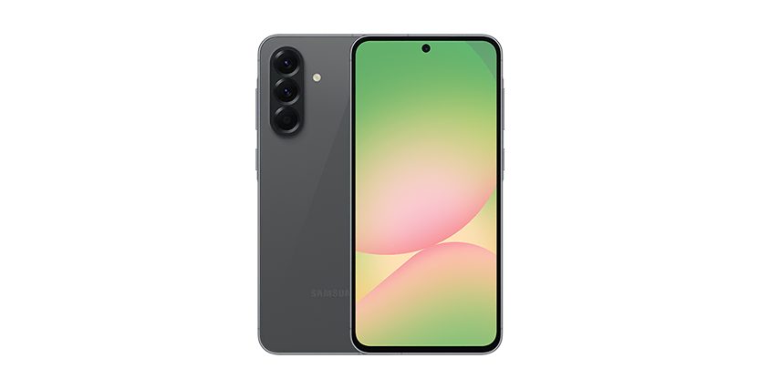 A grey smartphone with a triple rear camera