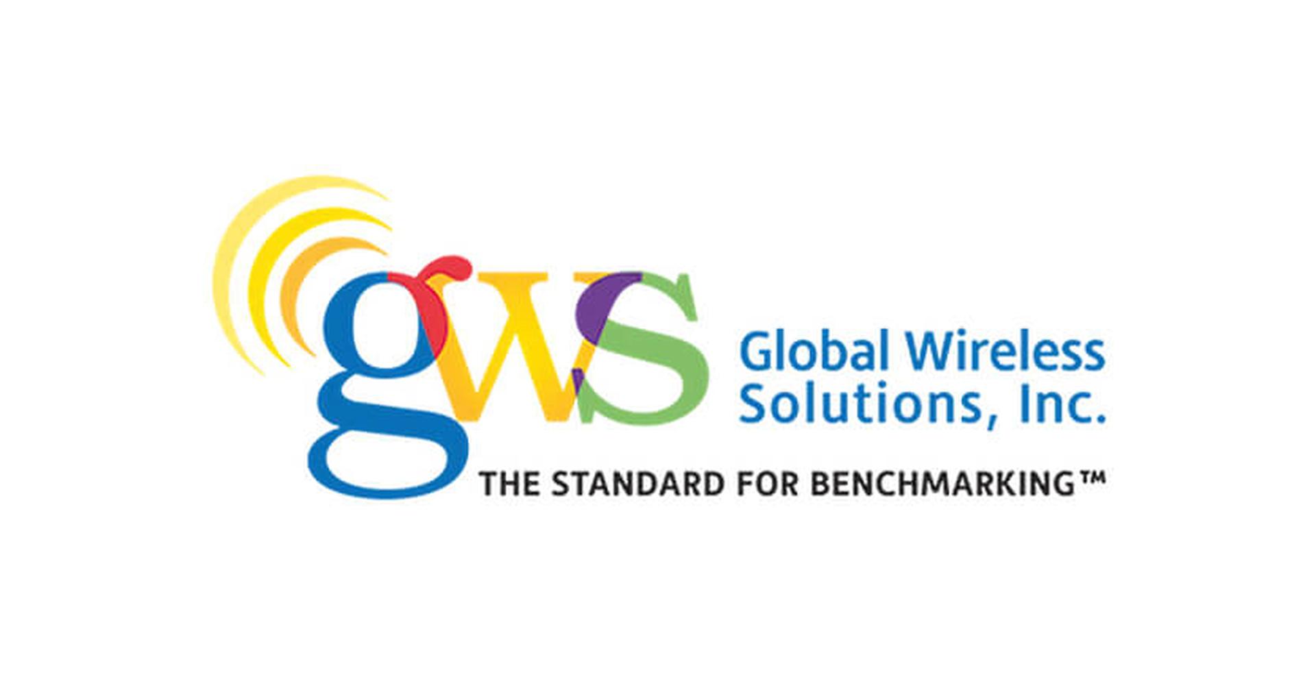 Logo of Global Wireless Solutions, Inc. with colorful "GWS" letters and the tagline "The Standard for Benchmarking™."