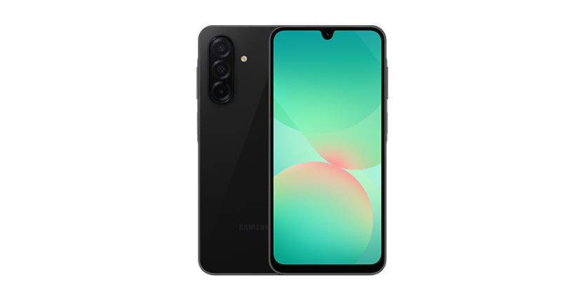 Black smartphone with a triple-camera setup