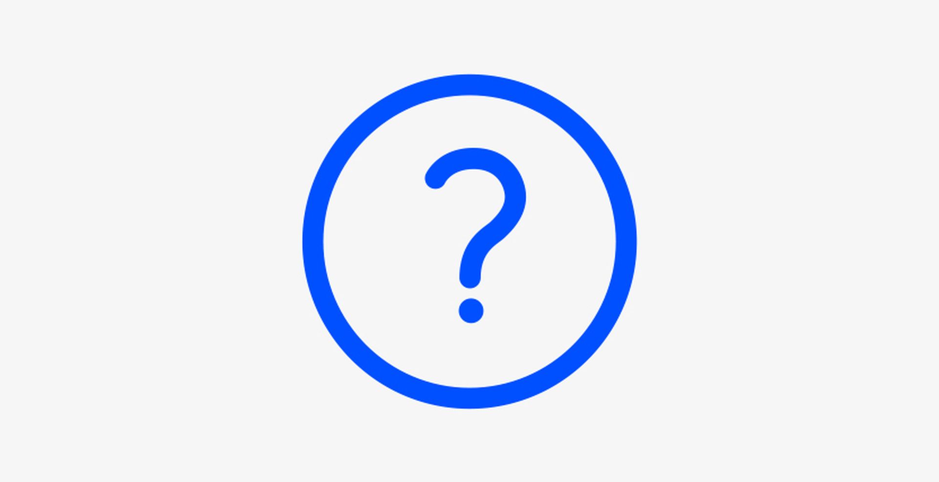 Blue question mark inside a circle on a light gray background, symbolizing inquiry or help.