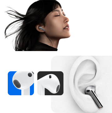 Woman with earbud on her ear listening to music with ease