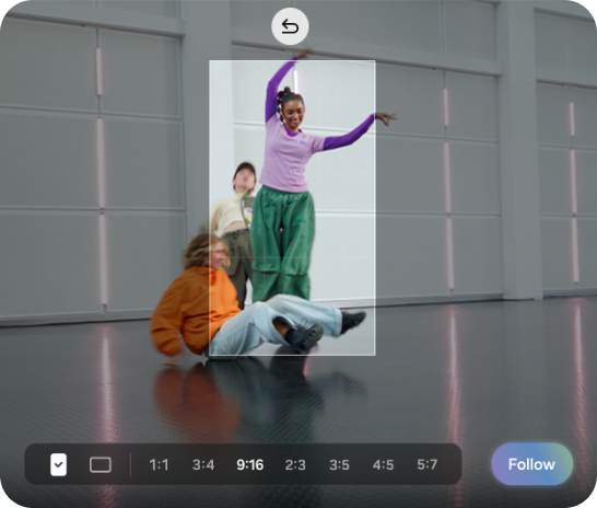 A video highlighting the My FanCam feature of 3 people dancing but highlighting one.